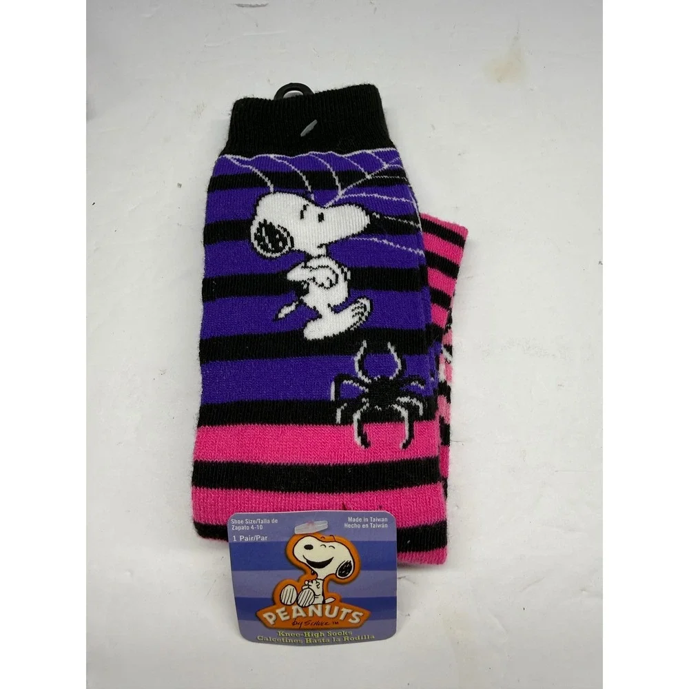 Pink Panther & Peanuts Snoopy Sock Bundle 3 Pairs Knee High & No Show Size 4-10